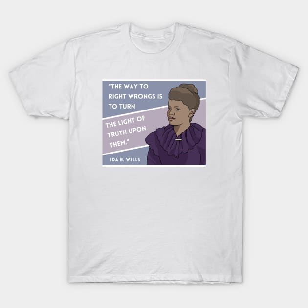 History Quote: Ida B. Wells - "The way to right wrongs.." T-Shirt by History Tees